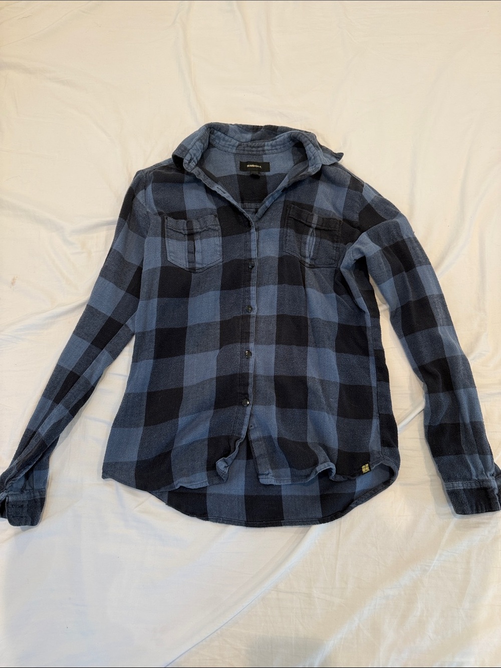 Women’s Insight Blue and Black Plaid Button-Up Shirt